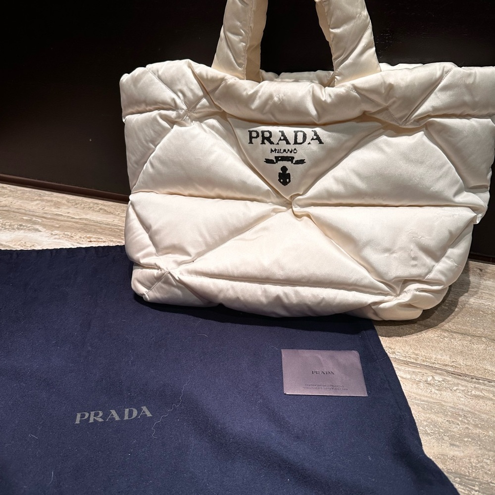 Prada Women's White 2022 Re-Nylon Nappa Tote Bag